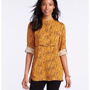 L.L. Bean Tunic Women's Size 8 Signature Heritage Grapevine Gold Utility Dress